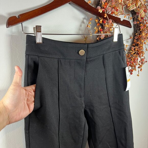 Michael Michael Kors Women's High-Rise Ponte Pintuck Pants PETITE Small Black - Picture 4 of 11